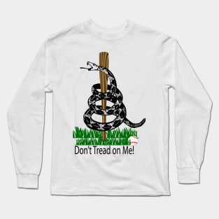 Don't Tread on Me Snake Baseball Flag Long Sleeve T-Shirt